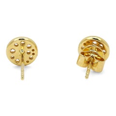 Memoire Luna Pave Round Diamond Necklace Earring Set 18K Yellow Gold 0.91Ctw