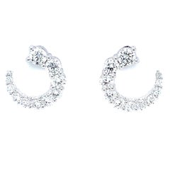 Memoire Luna Wrap Collection Diamond Earring in 18 Karat White Gold 1.30cts T.W
