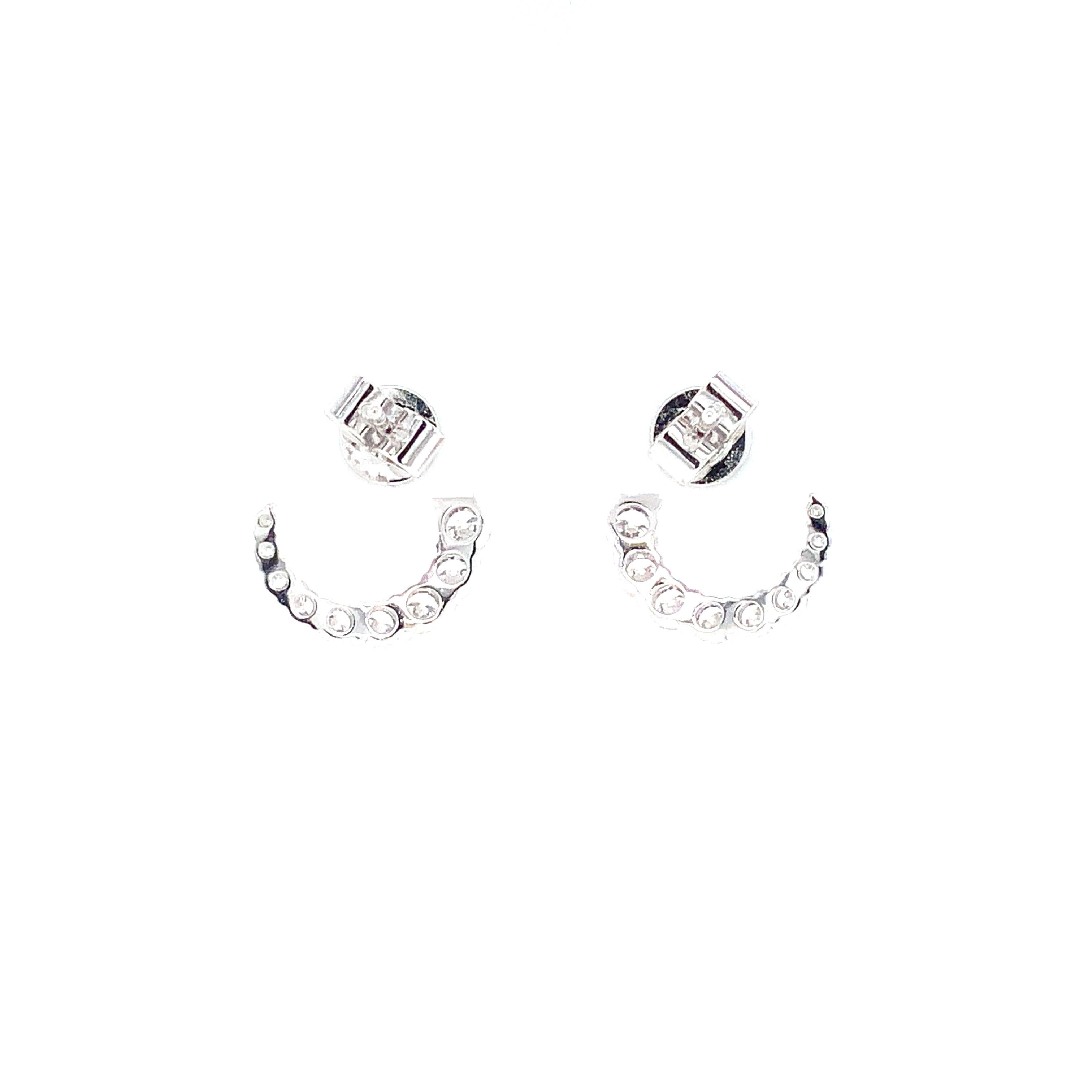 Boucles d'oreilles en or blanc 18 carats avec diamants de la collection Luna Wrap (1,30 ct. pt.) Pour femmes en vente