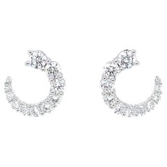 Boucles d'oreilles en or blanc 18 carats avec diamants de la collection Luna Wrap (1,30 ct. pt.)