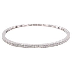 Memoire Milgrain Bisagra Brazalete Diamantes talla brillante redonda 0,76ctw 18k Blanco Go