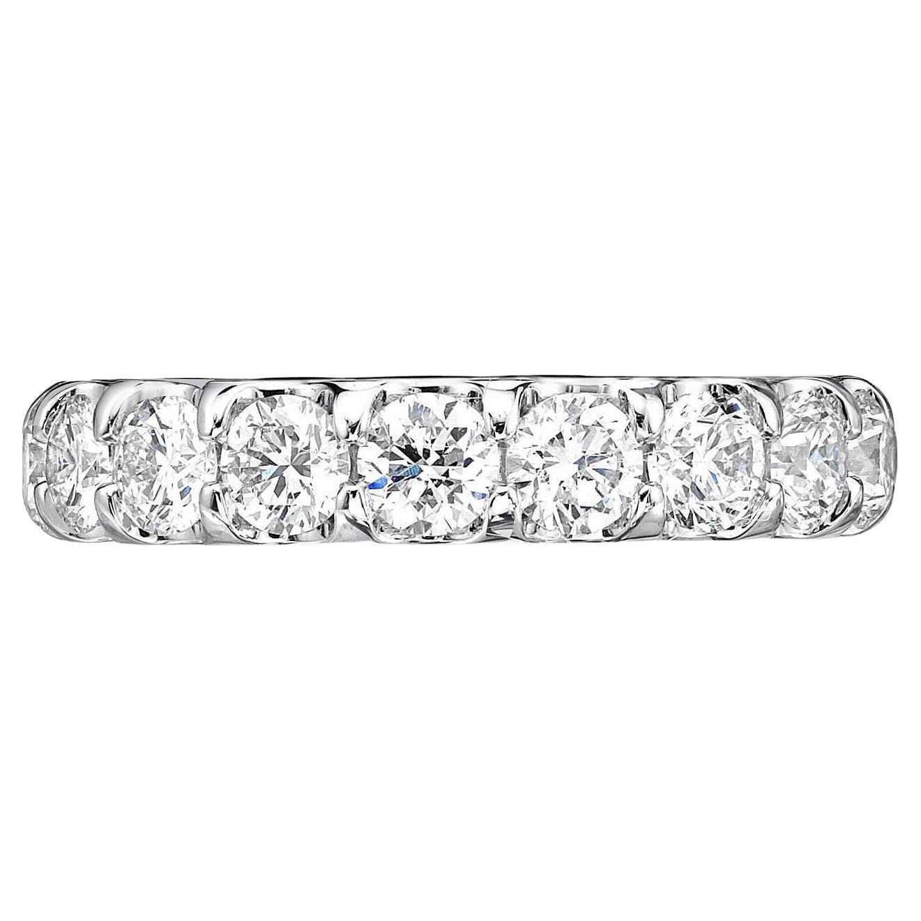Bracelet Memoire Odessa en platine 9 brillants ronds 1,53 carat en vente