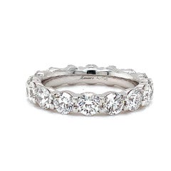 Memoire Petite Prong Eternity Diamond Band Set in Platinum 3.27cts T.W