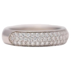 Fede nuziale in platino con pavé di diamanti 1ctw Brilliante rotondo