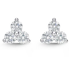 Memoire Trinity Collection 3 Stein-Diamant-Ohrstecker 0,91 ctw 18k Weißgold