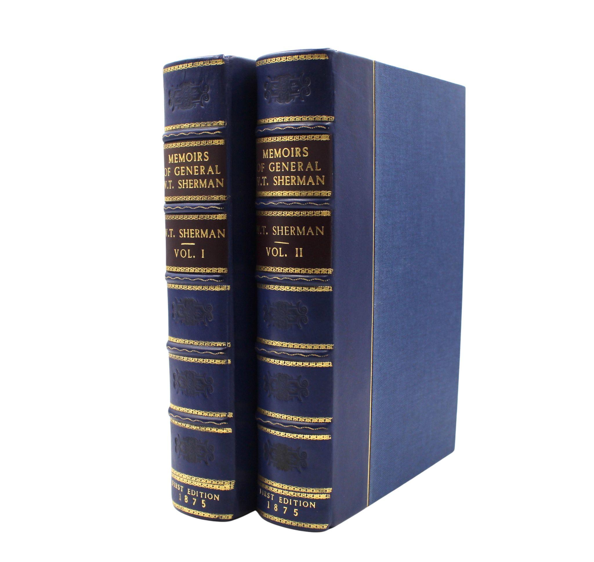 Embossed Memoirs of General William T. Sherman, First Edition, Two-Volume Set, 1875 For Sale