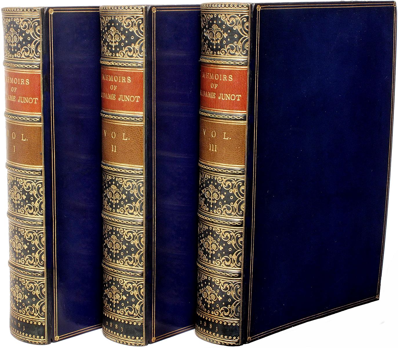 Late 19th Century Memoirs of Madame Junot Duchesse D'Abrantes, 3 Vols. 1883, Leather Bound For Sale
