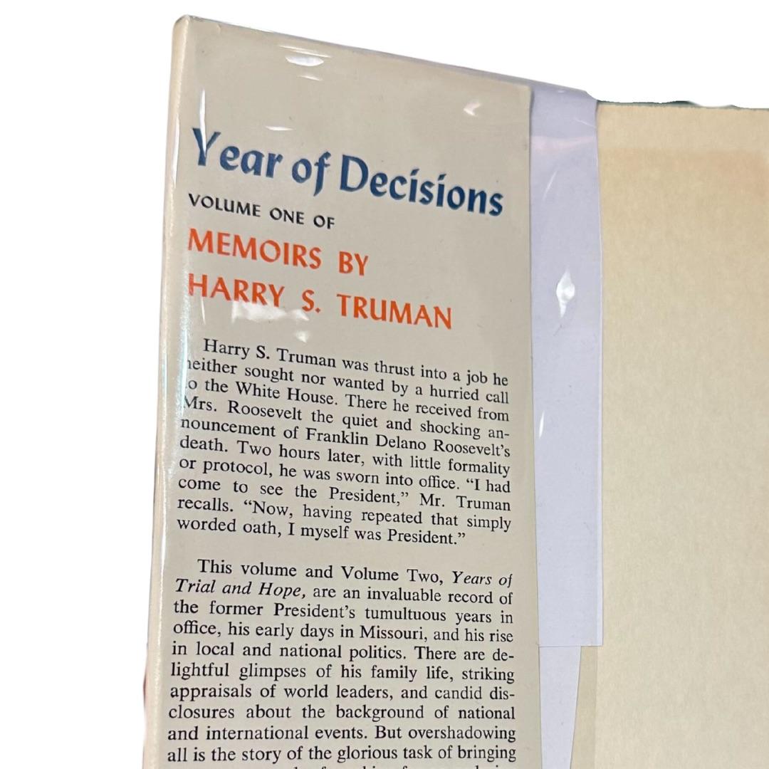 Memoirs Year of Decisions and Years of Trial and Hope (Année de décisions et d'années de trial et d'espoir), signé et inscrit en vente 5