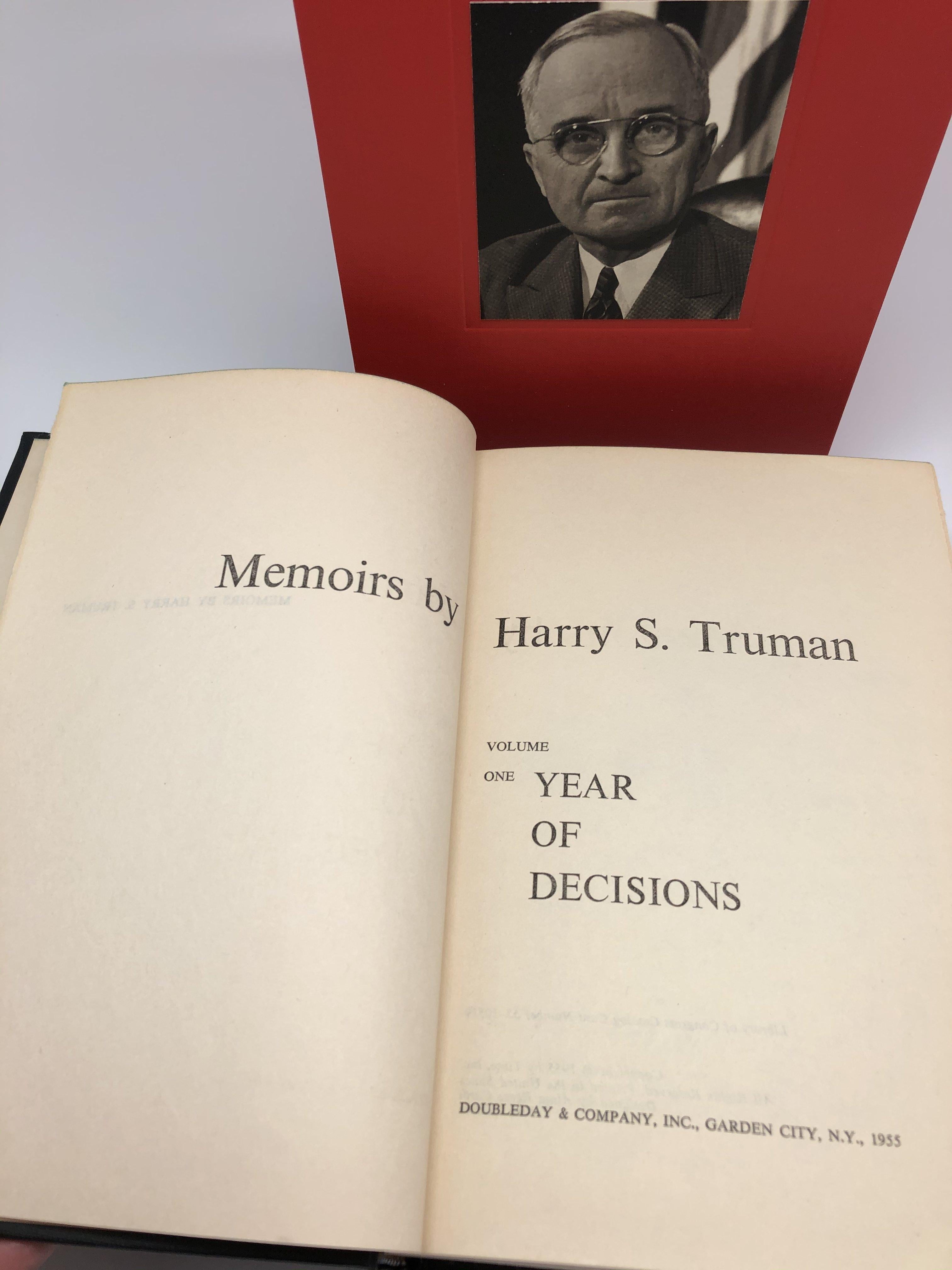 Paper Memoirs Year of Decisions and Years of Trial and Hope, Signed and Inscribed For Sale