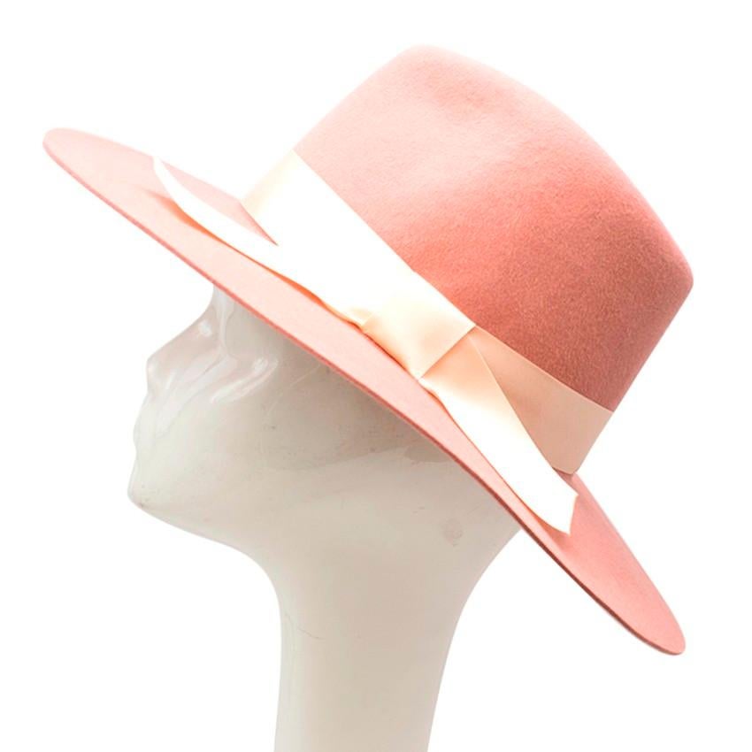 Memoria Hats Rabbit Fur Pink Wide Brimmed Hat S 1
