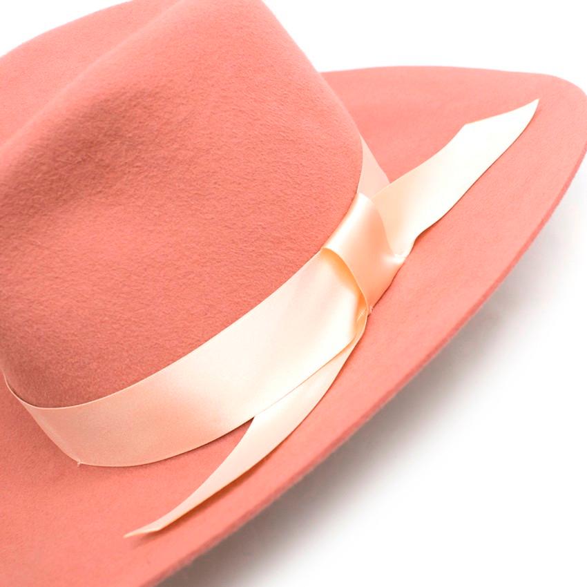 Memoria Hats Rabbit Fur Pink Wide Brimmed Hat S 4