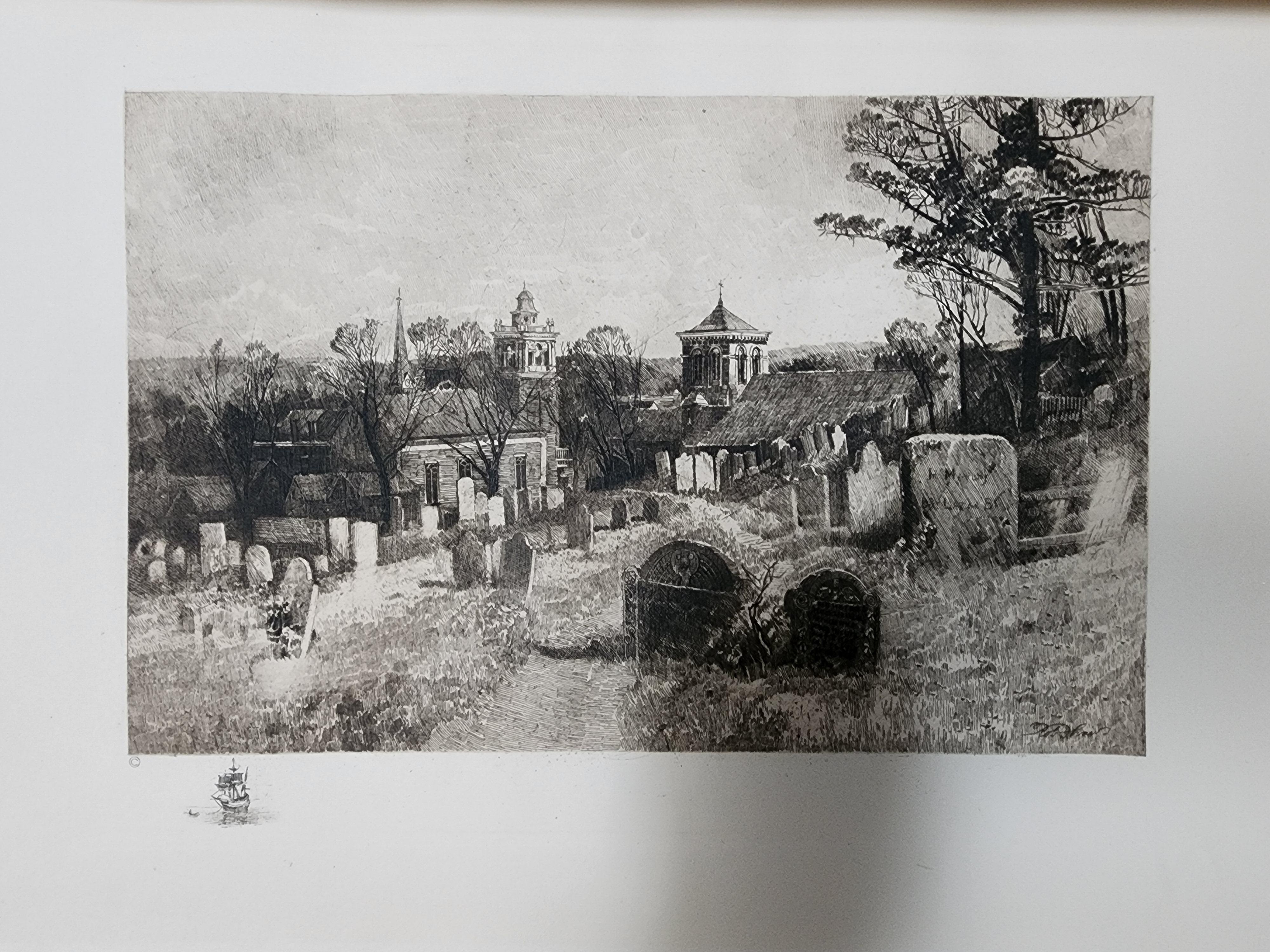Early 20th Century Memorial Etchings of the Historic Landmarks of America, 1921 For Sale