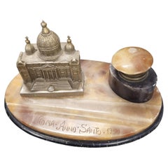 Memorial Marble Inkwell from the Early 20th Century