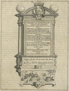 Memorial to Jacob van Heemskerck, Dutch Naval Hero at Gibraltar, Engraving, 1611