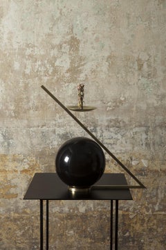 Contemporary Memoriale Stregato Candelabra in Brass Belgian Black Marble