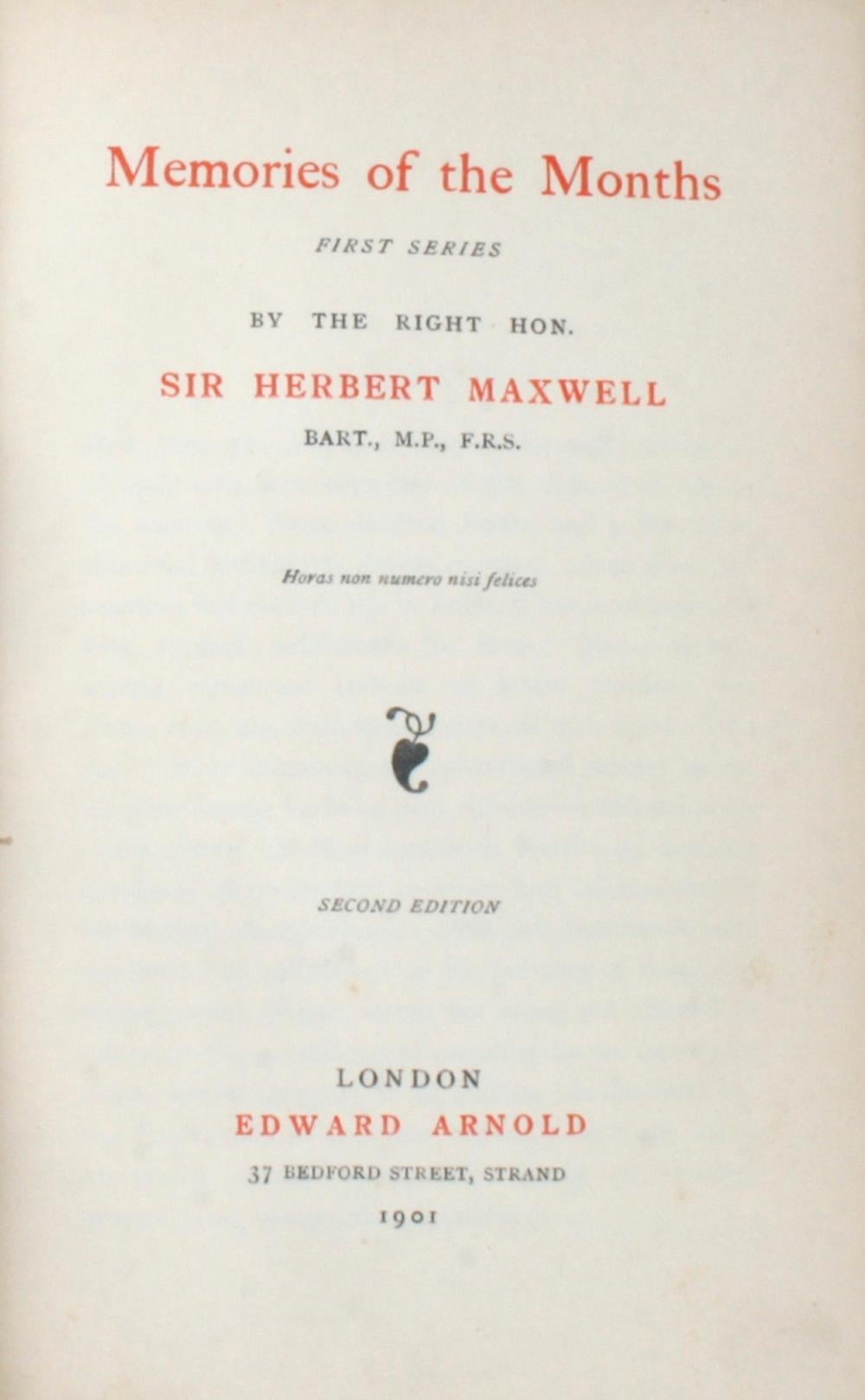 Memories of the Months von Sir Herbert Maxwell in zwei Bänden, 1900-1901 (Englisch)