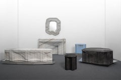 « Memory Distortion, table basse », par Zeng Peng, marbre brun foncé mat