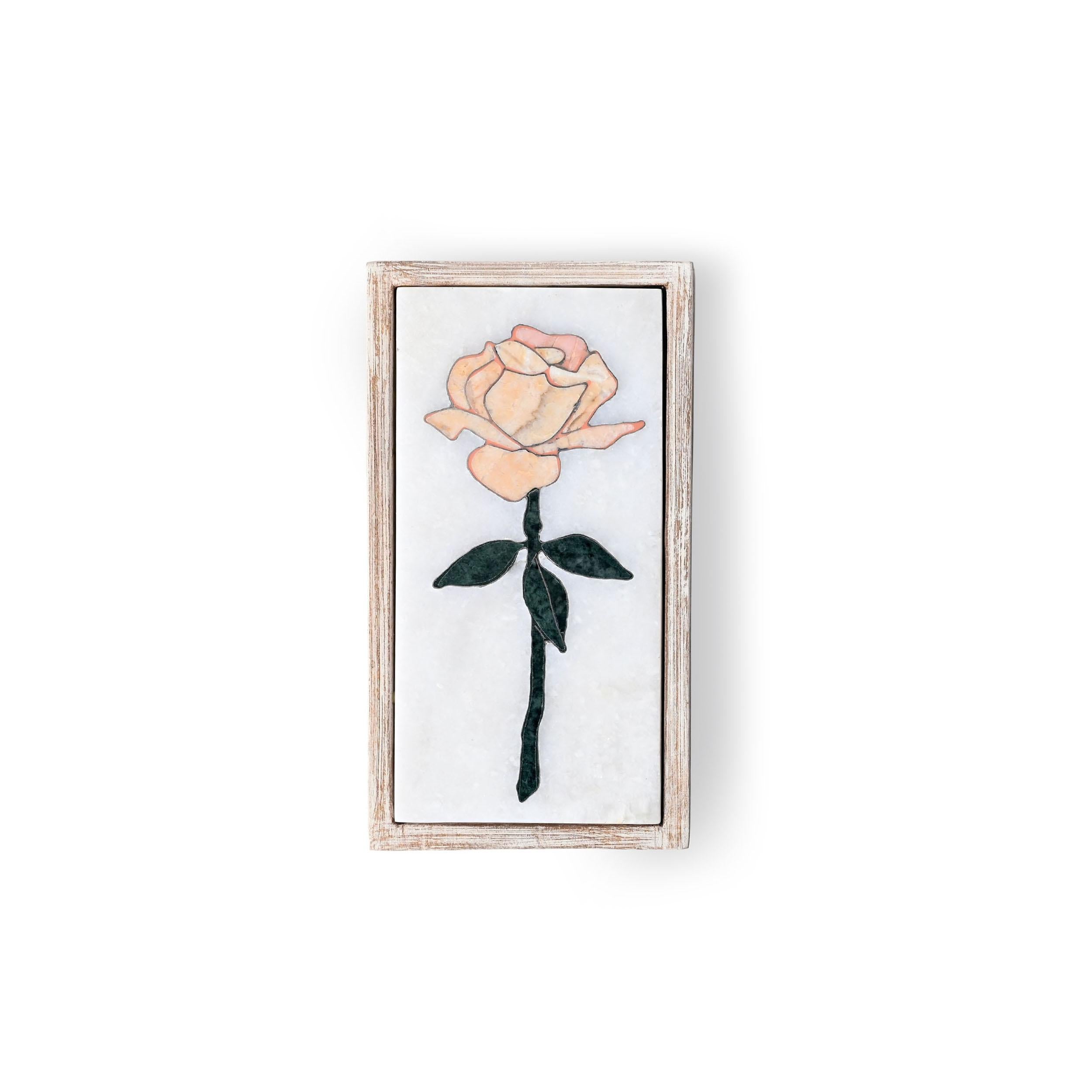 Memory of a rose box II by Studio Lel.
Dimensions: D19 x W8.9 x H5 cm.
Materials: marble, wood

These are handmade from semiprecious stone and marble in a small artisanal workshop. Please note that variations and slight imperfections are part of