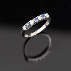Memory Ring in White Gold with Diamonds and Sapphires