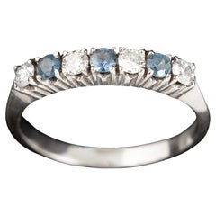 Memory Ring in White Gold with Diamonds and Sapphires