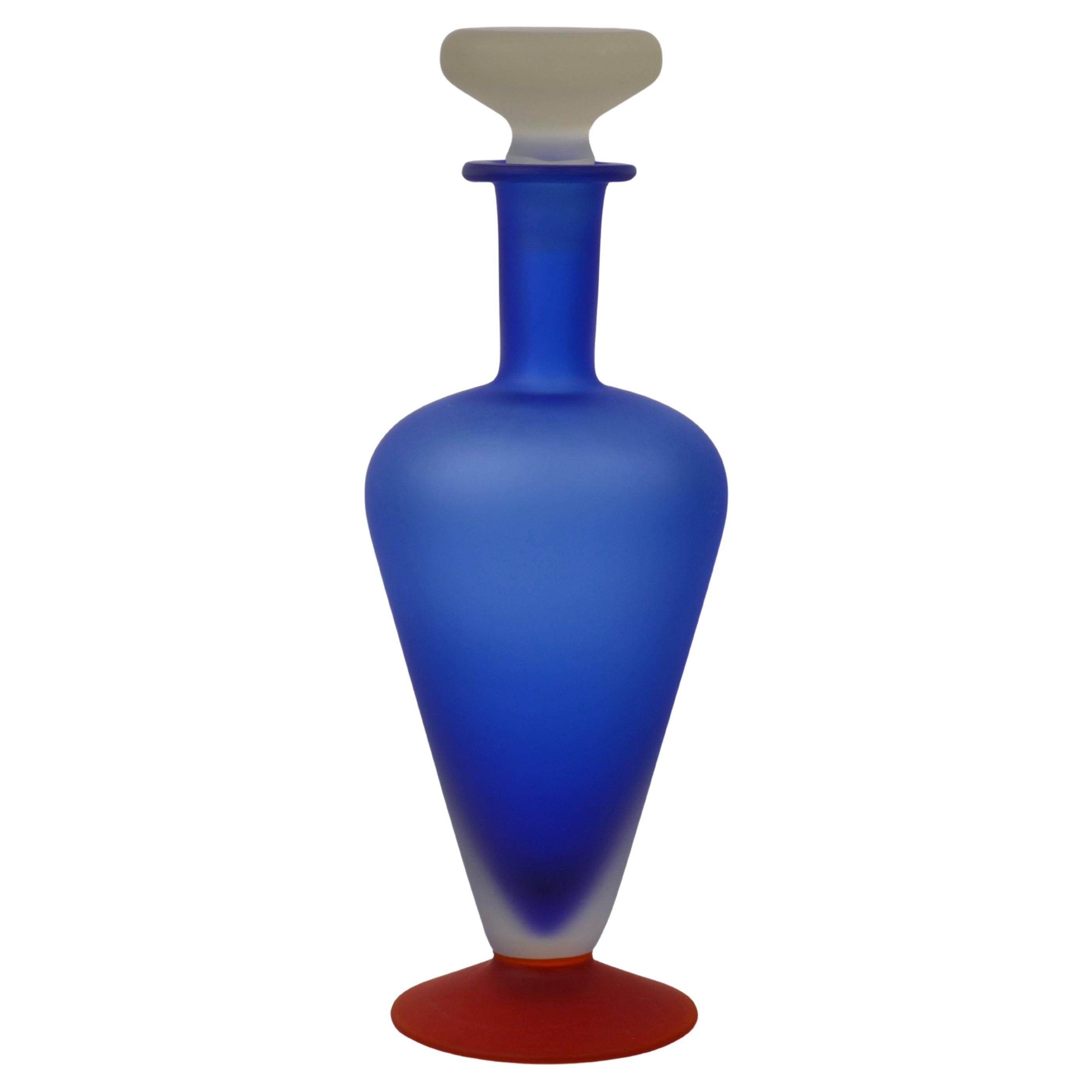 Memphis Art frosted Glass Bottle For Sale