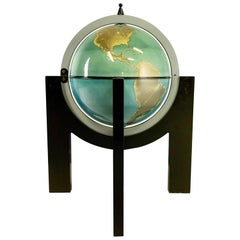 Vintage Post-Modern Memphis Bar in the Shape of a Globe in the Style of Sottsass