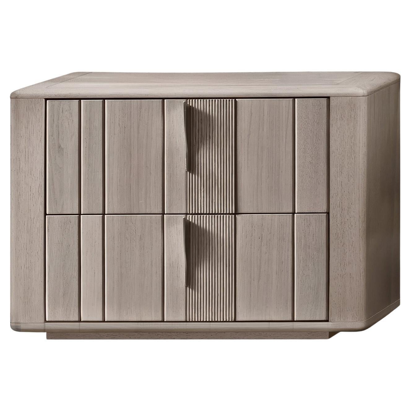 Comodino Memphis Canaletto in noce con due cassetti in vendita