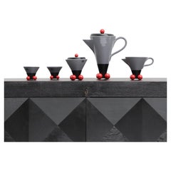 Vintage Memphis coffee set by Pietro D'Amato, manufactured by Costantini l’Oggetto 1980