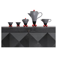 Retro Memphis coffee set by Pietro D'Amato, manufactured by Costantini l’Oggetto 1980