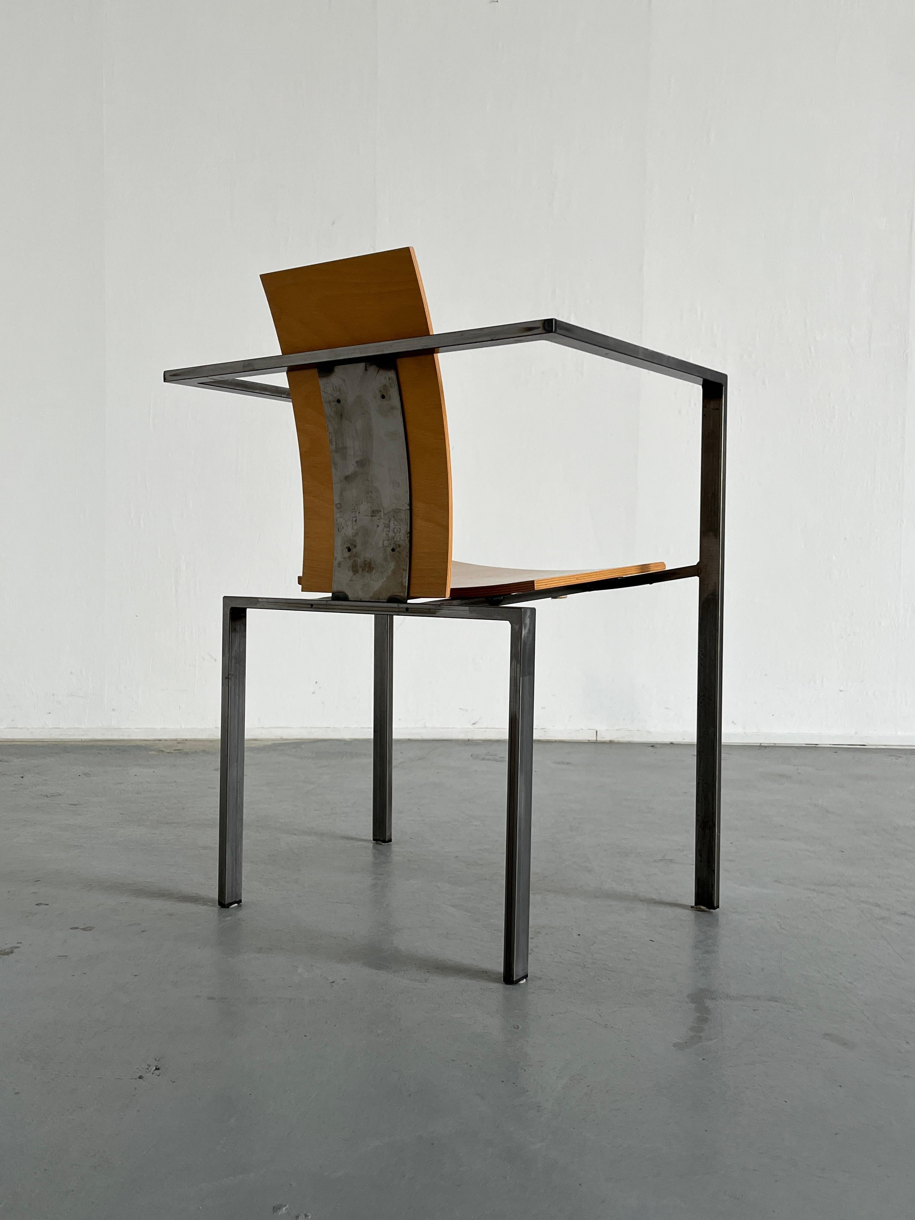Memphis Design Postmoderner Stuhl von Karl Friedrich Förster für KFF, 1980er Jahre Deutschland (Metall)
