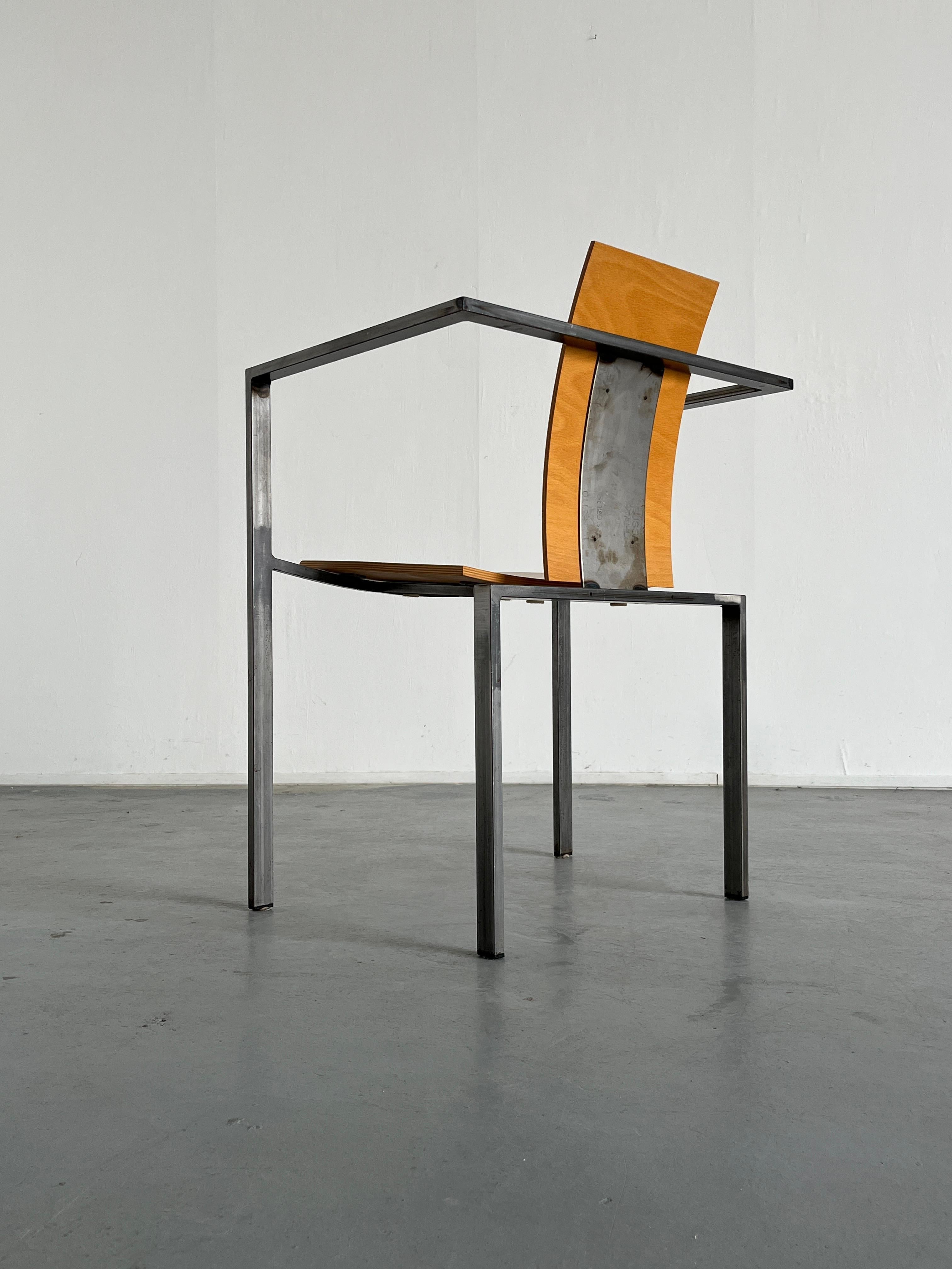 Metal Memphis Design Postmodern Chair by Karl Friedrich Förster for KFF, 1980s Germany For Sale