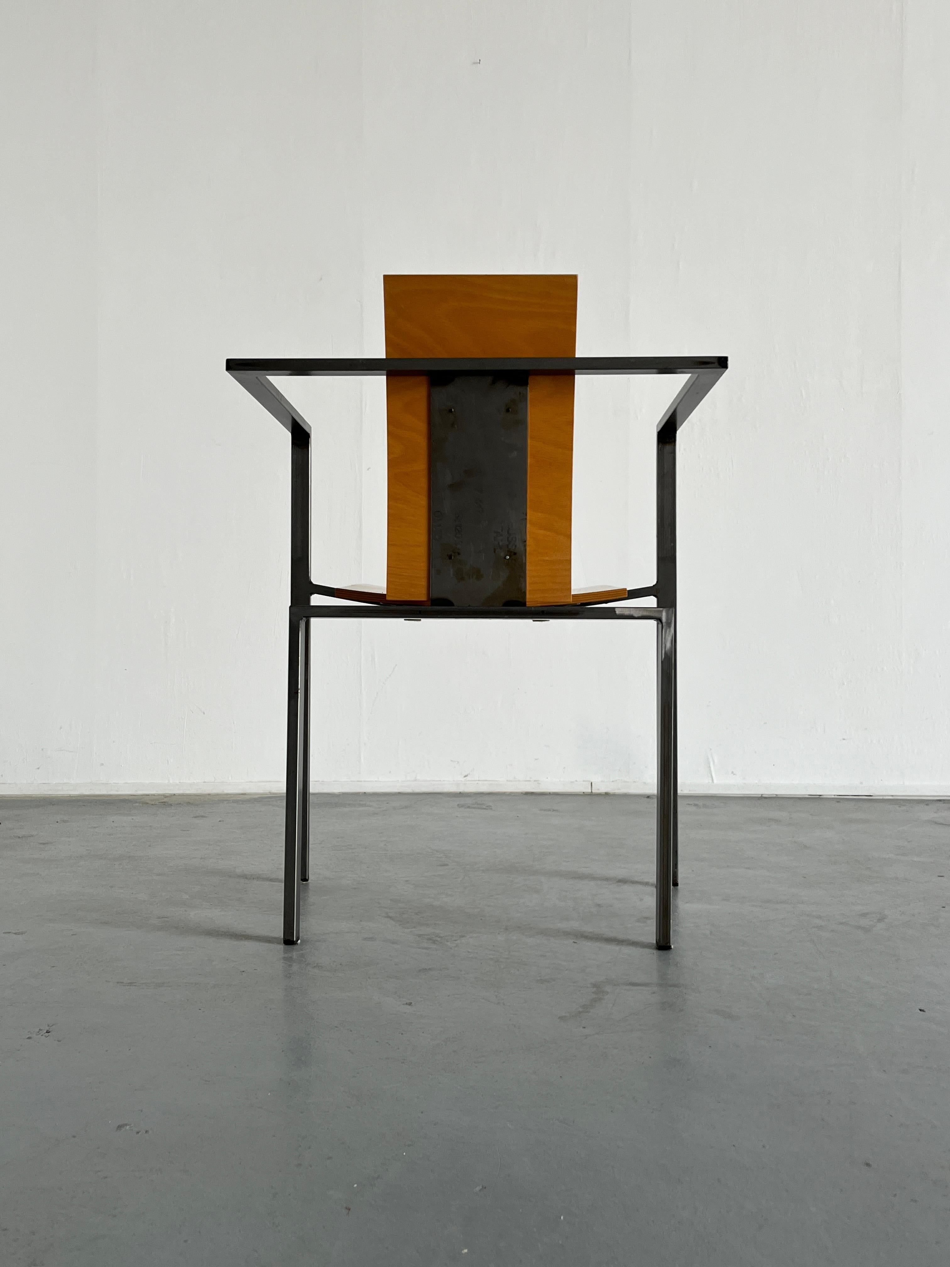 Métal Chaise postmoderne Memphis Design/One de Karl Friedrich Förster pour KFF, années 1980 Allemagne en vente