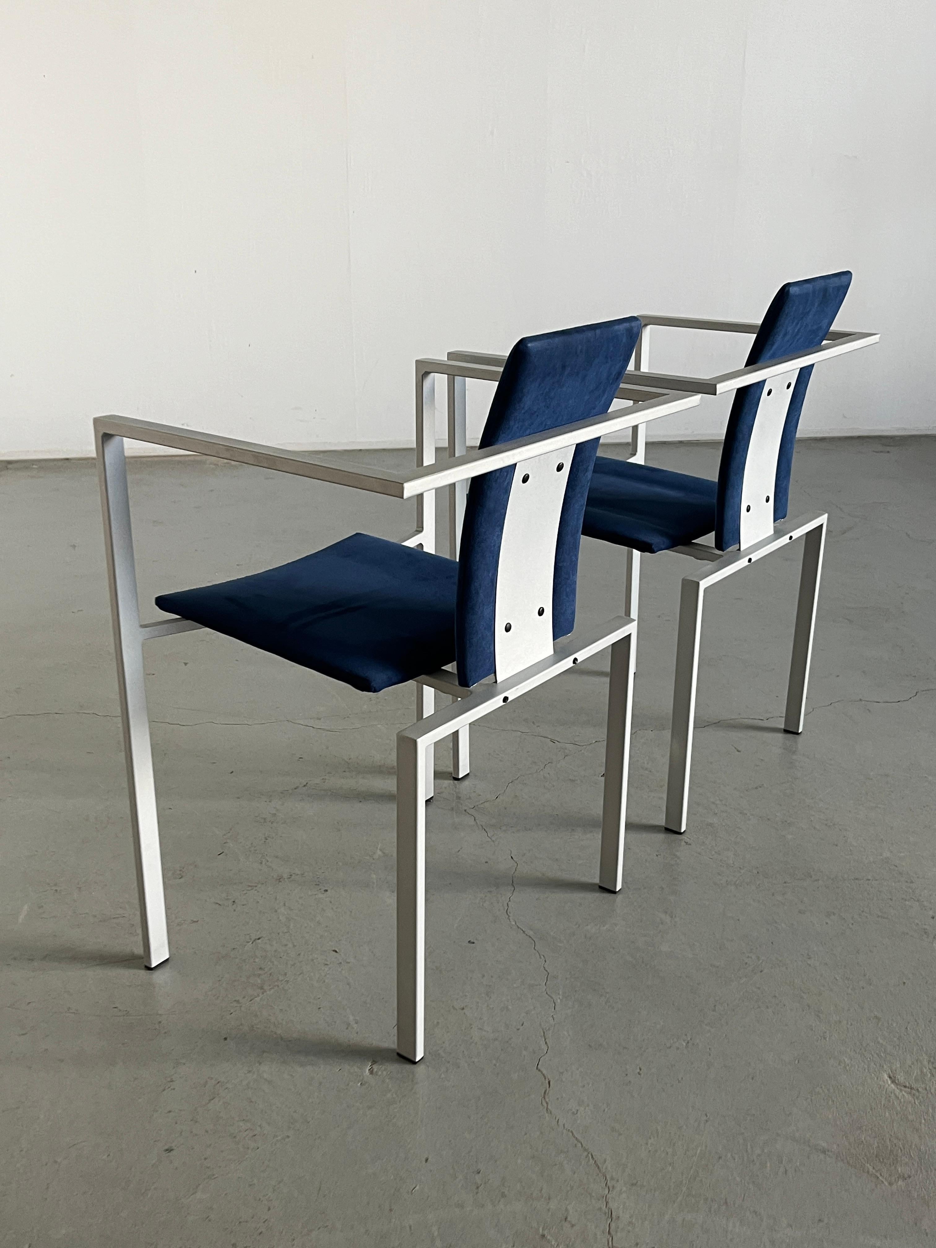Metallo Sedie postmoderne Memphis Design di Karl Friedrich Förster per KFF, anni '80 in vendita