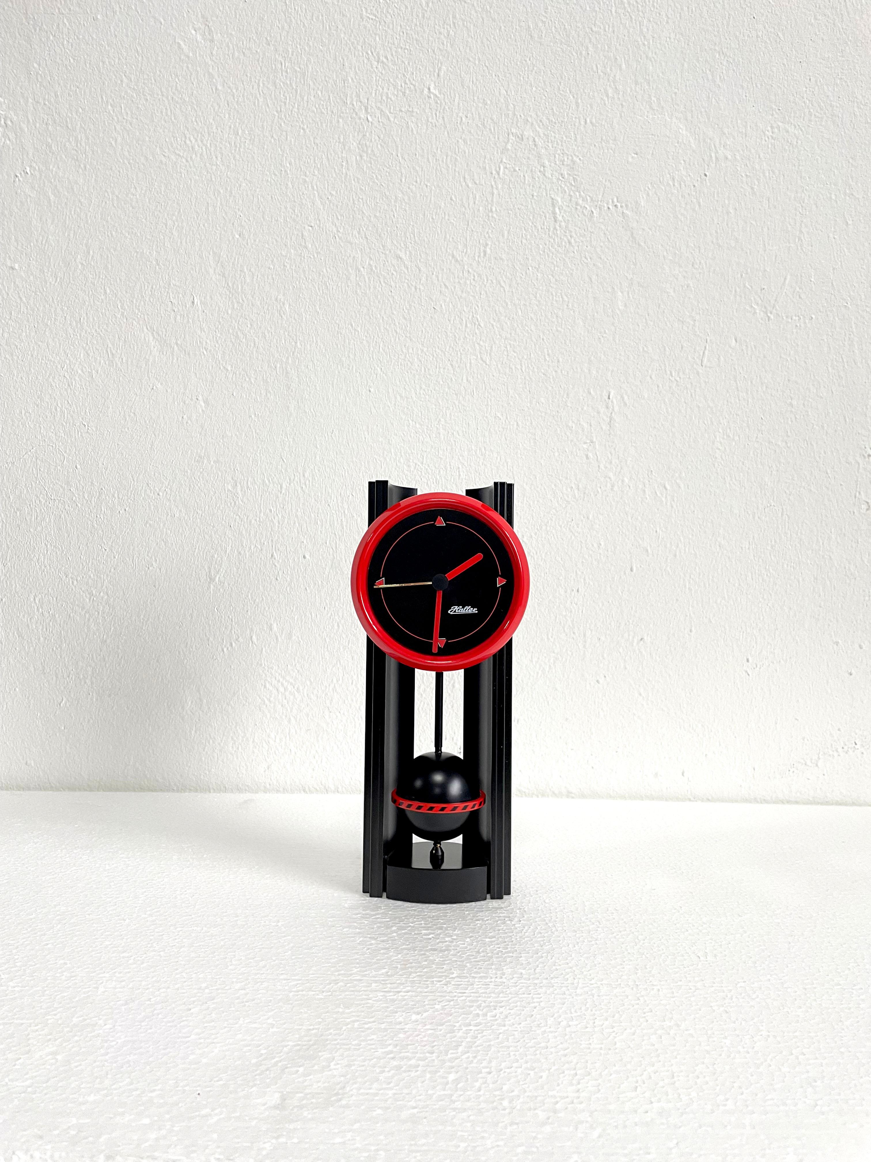 Memphis Design Postmodern Table Clock by Haller, Germany, 1980's In Excellent Condition For Sale In Zagreb, HR