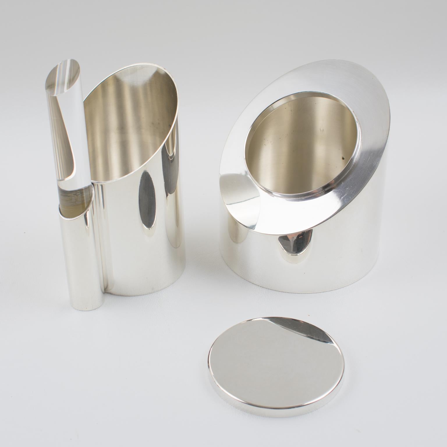 Servizio da tè e caffè Memphis in argento e lucite di Guildart, circa 1980 in vendita 3