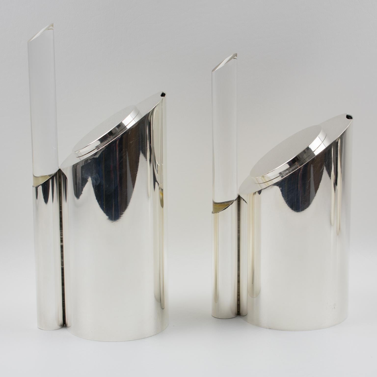Metallo Servizio da tè e caffè Memphis in argento e lucite di Guildart, circa 1980 in vendita