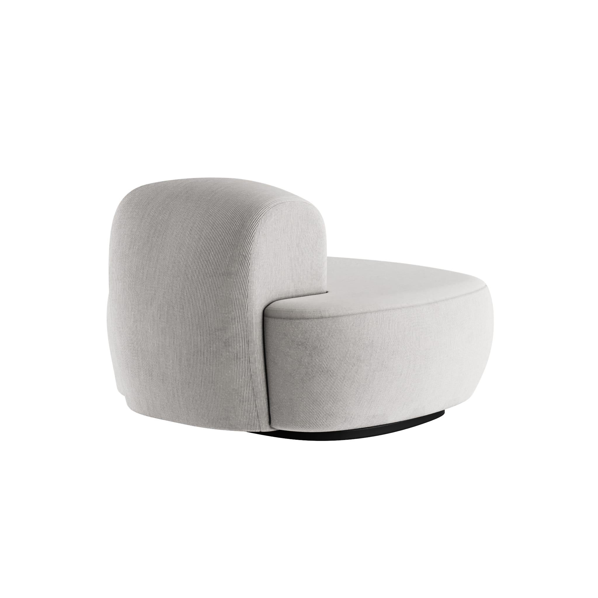 Modern Memphis Design Style Plumy Armchair with a Large Seat and a Small Backrest For Sale