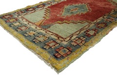 Vintage Turkish Oushak Rug with Retro Mid-Century Modern Style