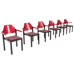 Post-Modern Memphis Style Dining Chairs by Gebrüder Thonet Vienna  