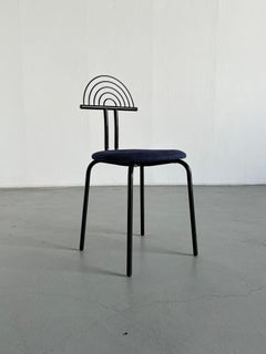 Memphis Era Postmodern Accent Chair with Crescent Curved Backrest, 1990s Italy