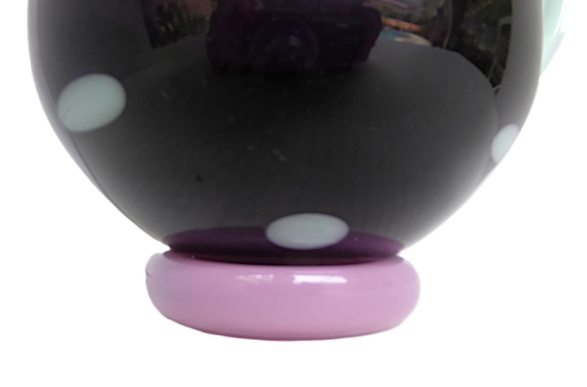 Memphis Era Unique Blown Glass Bowl by Pinkwater Glass Studio, New York 1988 For Sale 2