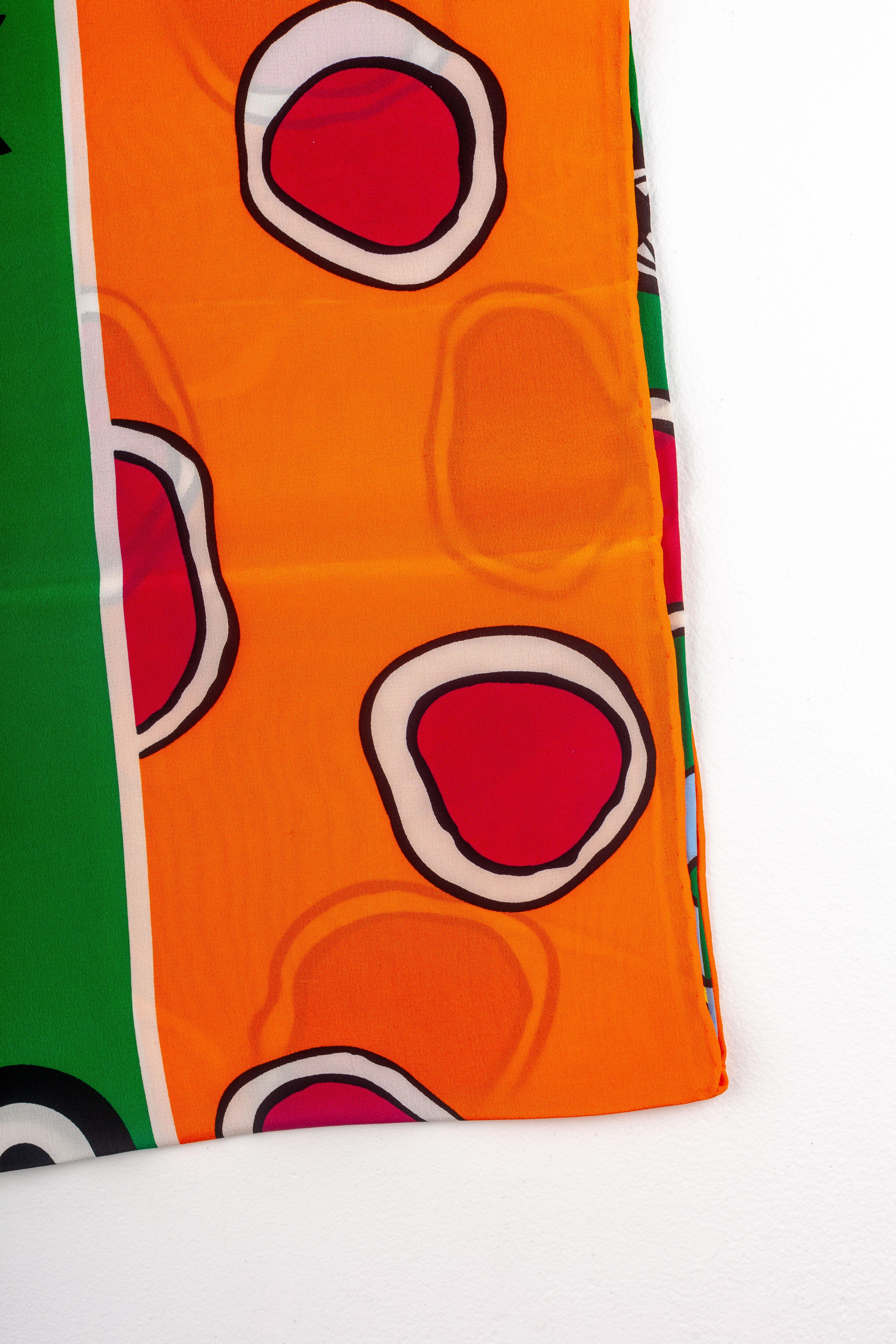 Memphis Floral Silk Scarf by Nathalie du Pasquier, 1980s For Sale 6