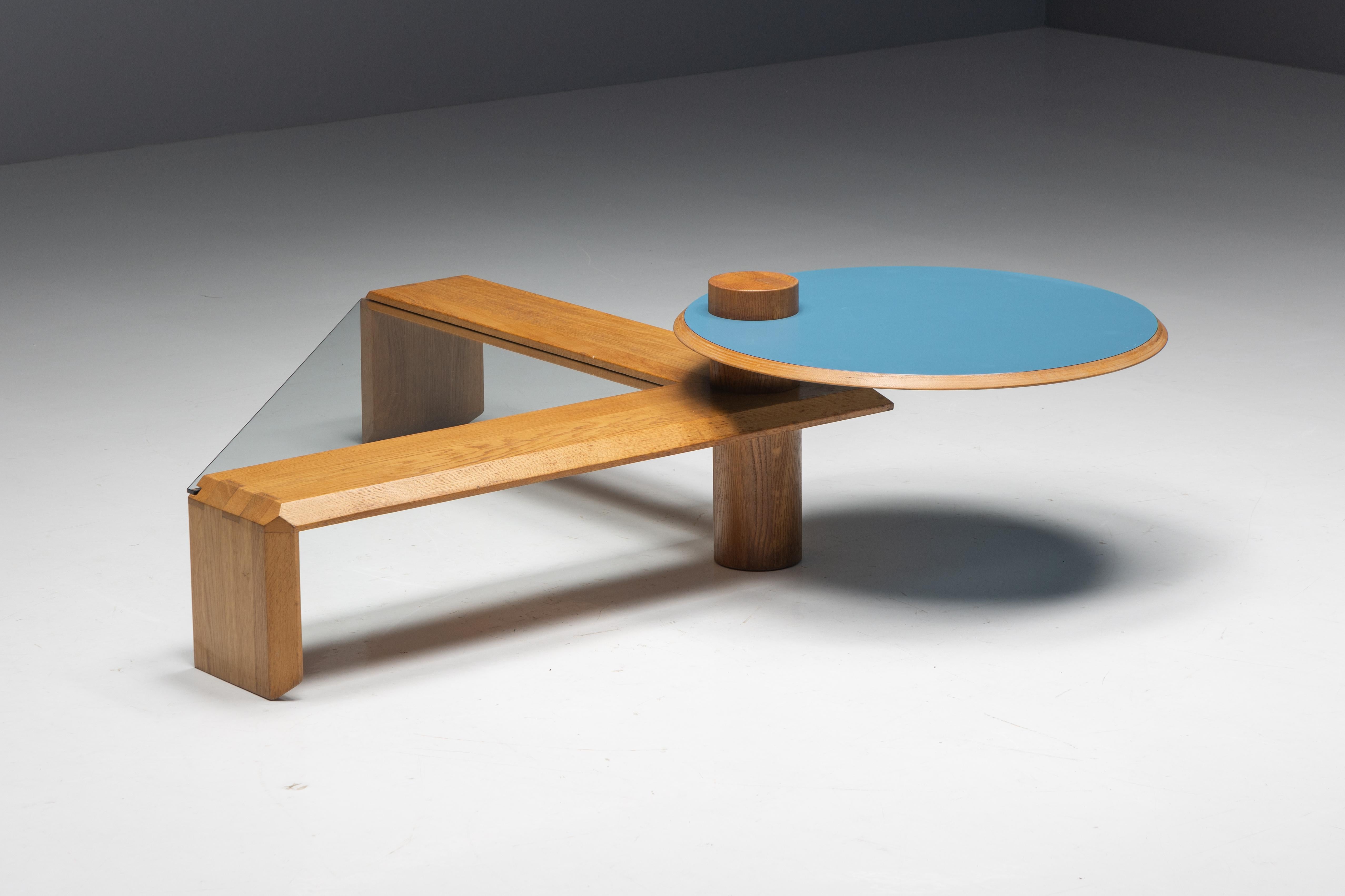 Table basse géométrique Memphis, Italie, années 1980 Excellent état - En vente à Antwerp, BE