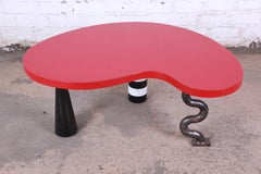 Memphis Group Ettore Sottsass Style Kidney Shape Coffee Table, 1980s