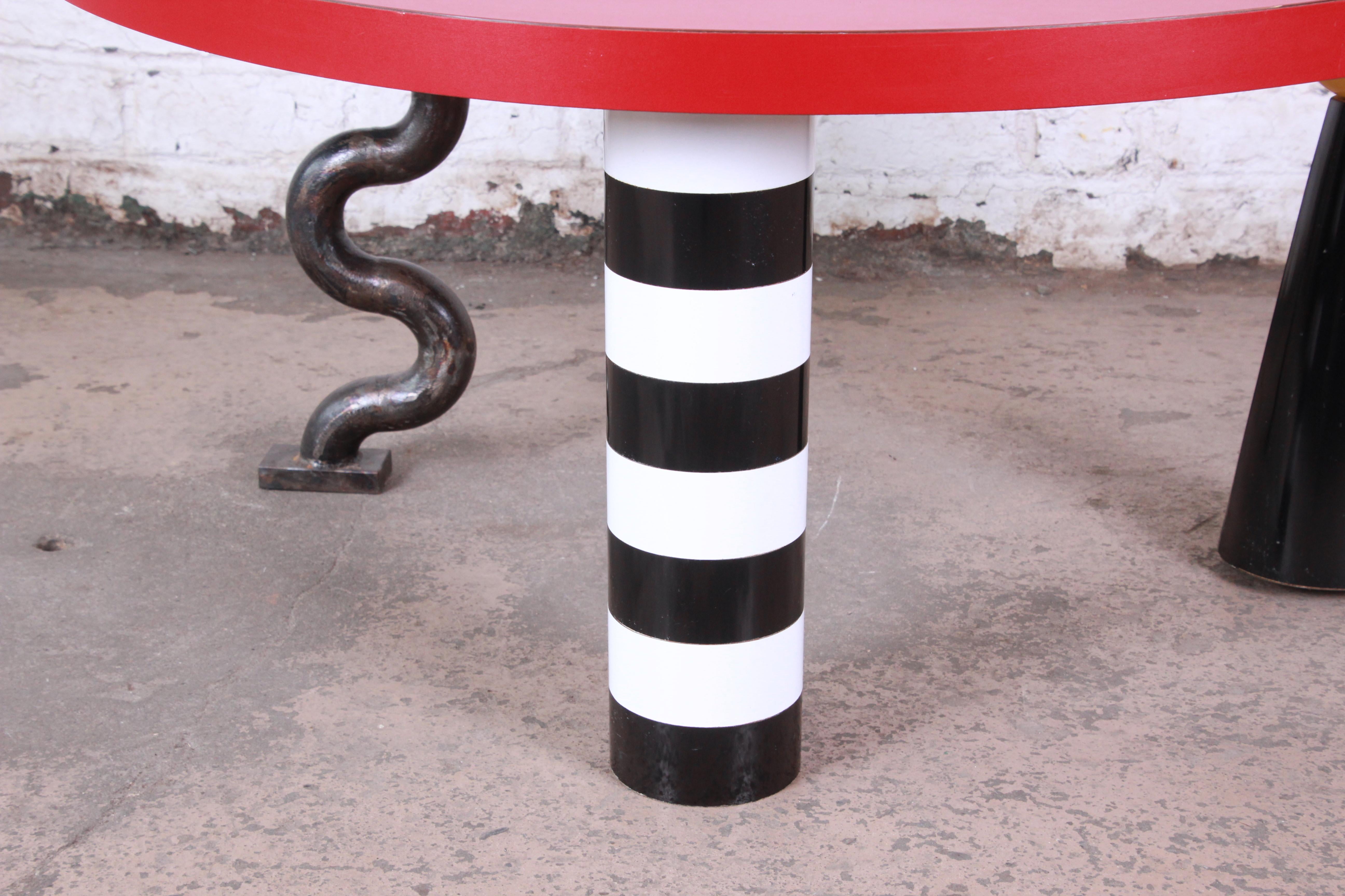 Late 20th Century Memphis Group Ettore Sottsass Style Kidney Shape Coffee Table, 1980s