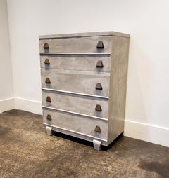 Memphis Group Style Faux Concrete Chest with Brass Pulls