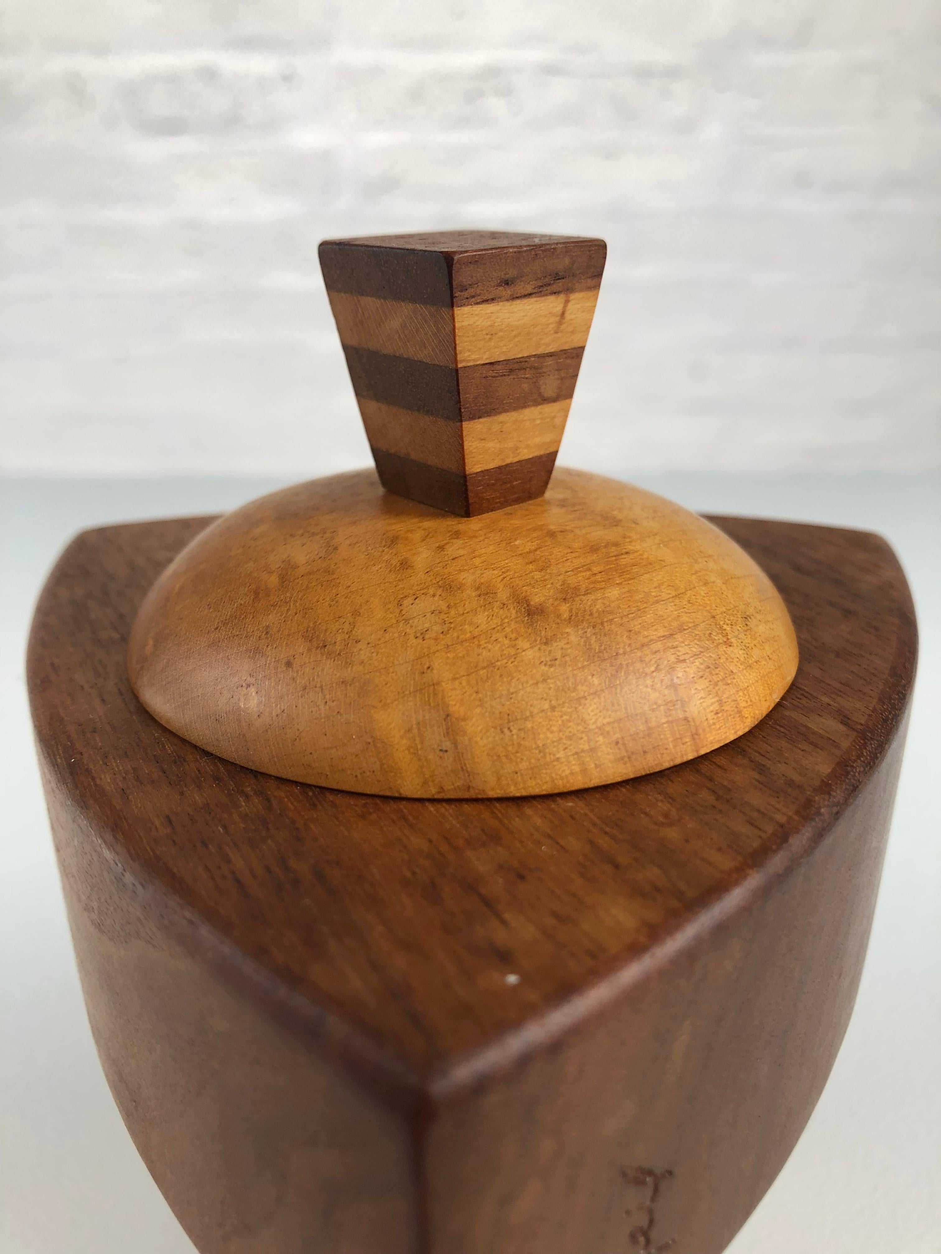 Memphis Handmade Trinket Box: Striking Woodwork, Postmodern Design  Collectible For Sale 6