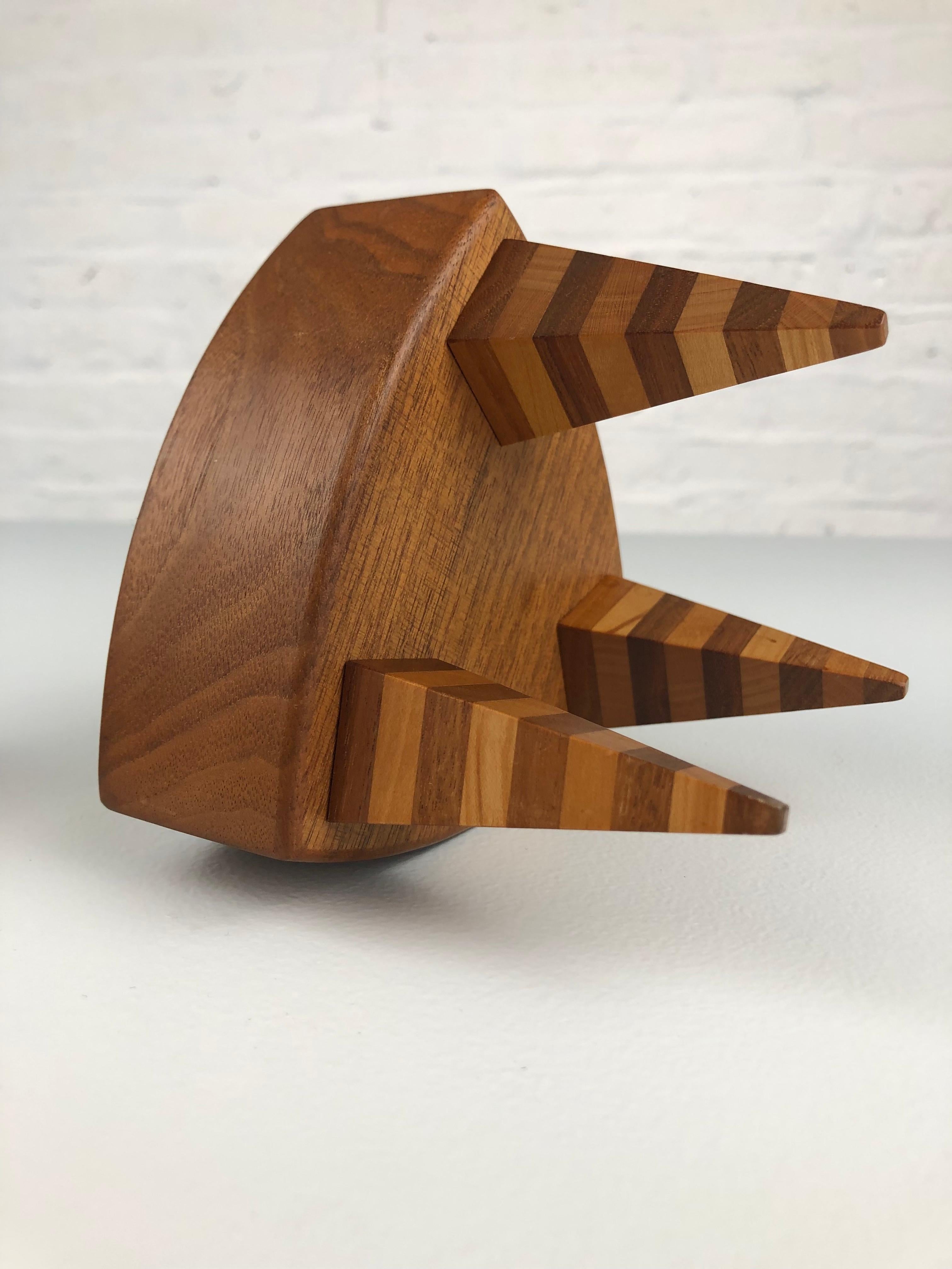 Memphis Handmade Trinket Box: Striking Woodwork, Postmodern Design  Collectible For Sale 9