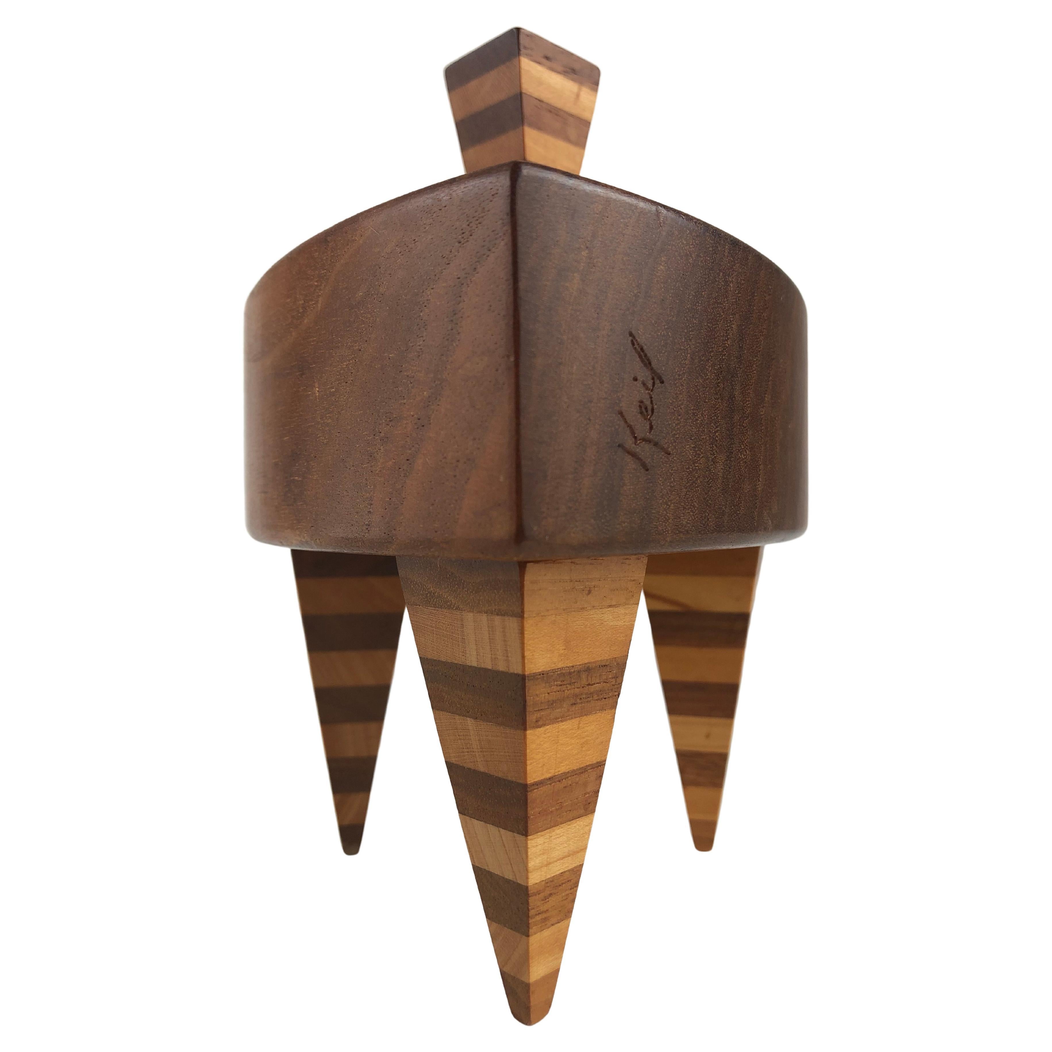 Memphis Handmade Trinket Box: Striking Woodwork, Postmodern Design  Collectible For Sale