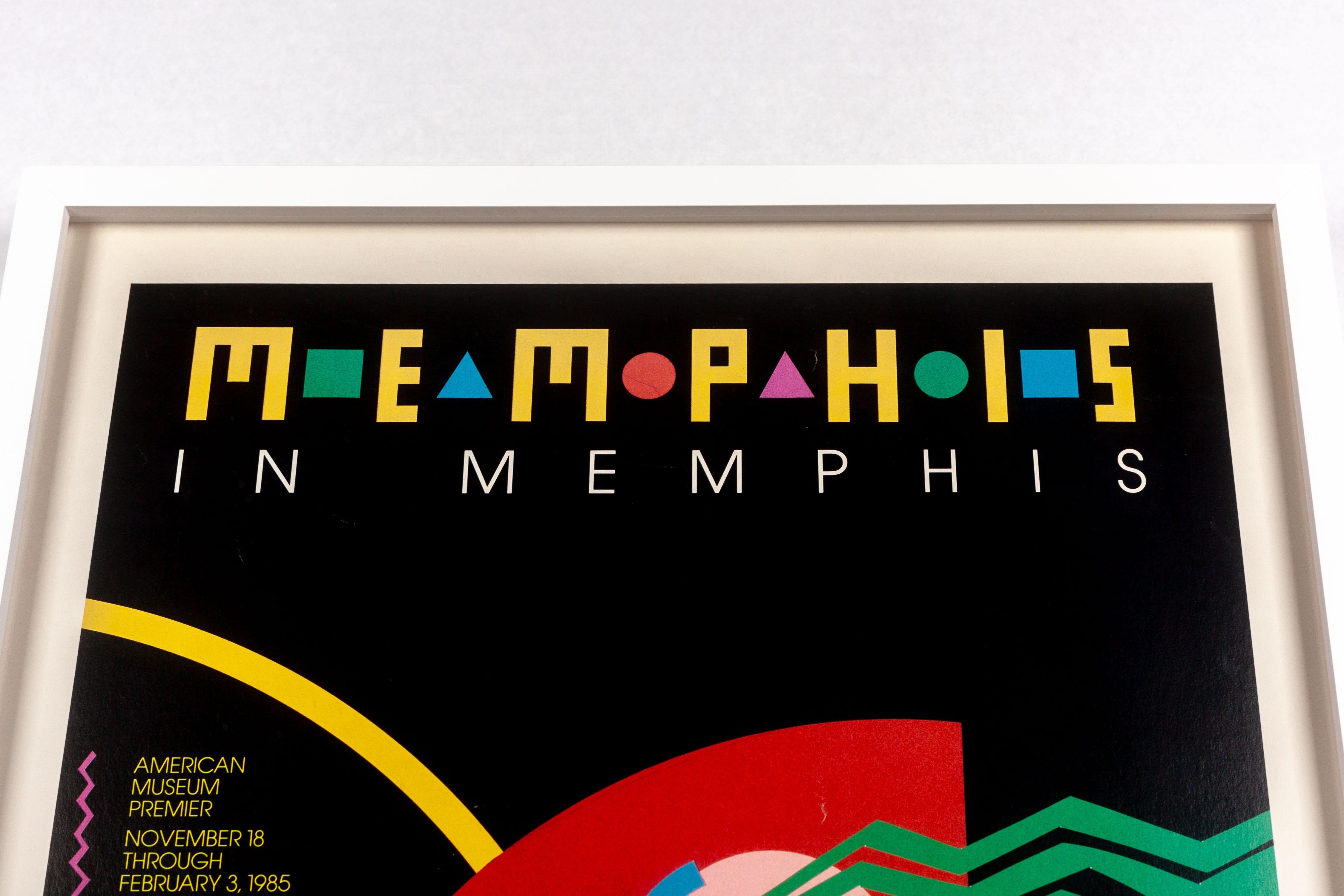Late 20th Century Memphis In Memphis, 1985 Exhibition Poster Framed For Sale